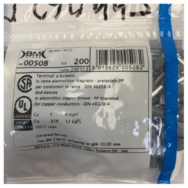 Votlica Insulated Wire Ferrule 4/17 Metall Griż 200 biċċa 