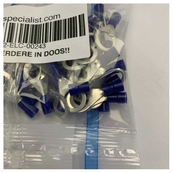 1,5-2,5 mm isolierter Crimp-Ringverbinder blau, 50 Stück 
