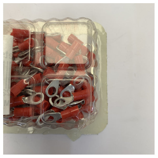 Isoleret ringkabelsko 1,5 mm² M5 rød 100 stk 