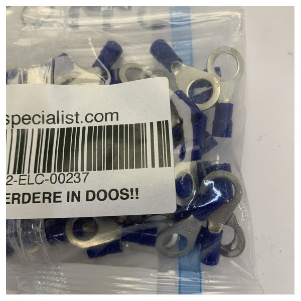 Terminal de Anel Isolado Azul 2,5 mm² M8 - Conector Elétrico Marinho 100 unid. 