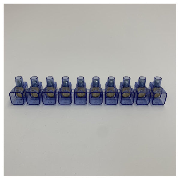 10mm 10-Pole Electrical Terminal Block Connector Strip Blue 