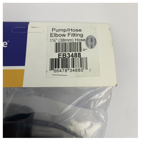 Whale EB3488 90 Degree Elbow Connector 38mm Marine Hose Pipe Fitting