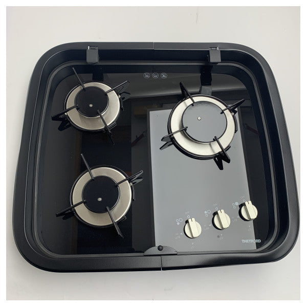 Thetford SHB16998-SP 3-Burner Portable Marine Gas Cooktop with Spark Ignition