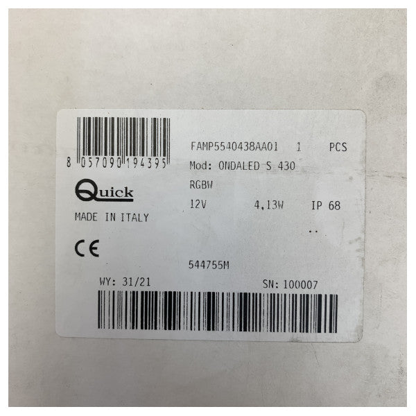 Quick Ondaled Bande LED RGB éclairage marin - 43 cm 12 V - FAMP5540438AA01 