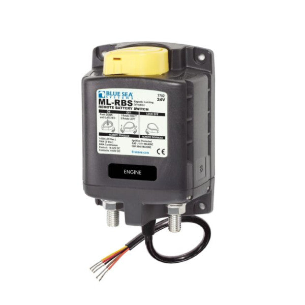 Blue Sea Systems ML-RBS Interruptor remoto de batería de 24V con anulación manual 