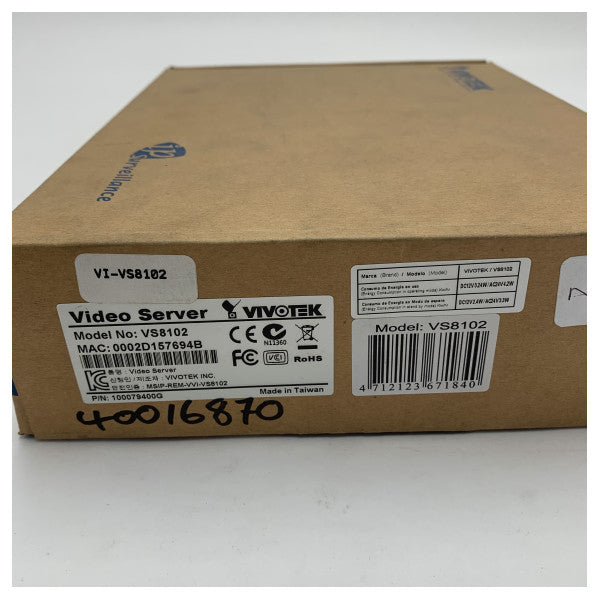 Vivotek VS8102 Codificador de Vídeo de Canal Único para Integração de Vigilância Analógica para IP 