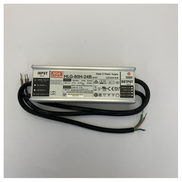 Mean Well HLG-80H-24B LED-strømforsyning 24V 80W IP67 dæmpbar driver 