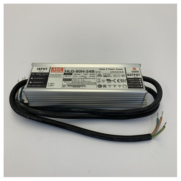 Mean Well HLG-80H-24B LED-strømforsyning 24V 80W IP67 dæmpbar driver 