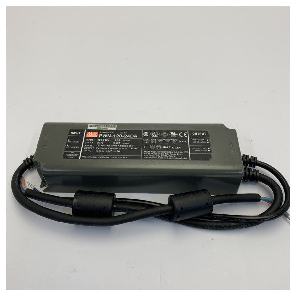 Driver LED Mean Well PWM-120-24DA 120W 24V 5A Fonte de Alimentação com Regulação DALI 