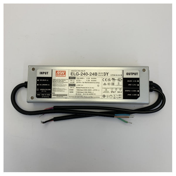 Mean Well ELG-240-24B LED-ajuri 240W 24V 10A vakiovirran sijaan vaki jännitevirtalähde 