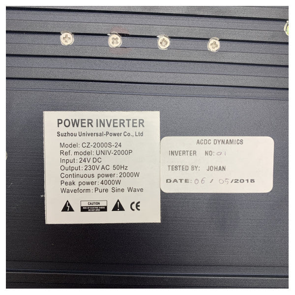 Billion Power AC/DC 2000W Reiner Sinus-Wechselrichter 24V zu 230V mit Überhitzungs- und Kurzschlussschutz - CZ-2000S