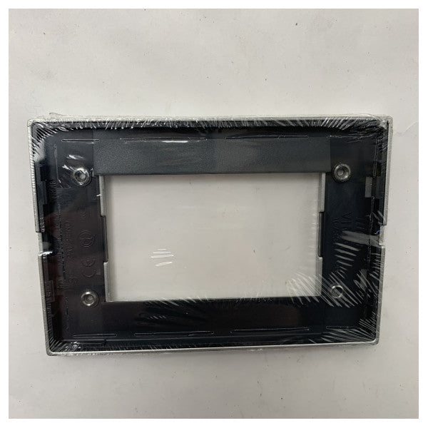 Classic Vimar Matte Silver Metal 3-Gang Marine Electrical Switch Plate - 16733.21.02