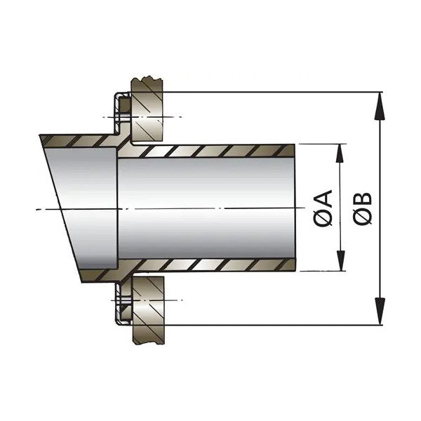 Vetus TRC60R Plastikowy złącze węża 60° 65 mm - osprzęt jachtowy 