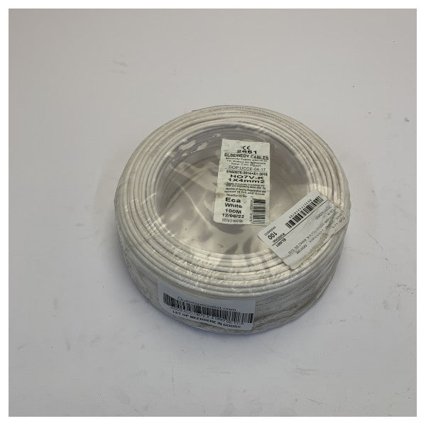 H07V-K 4 mm² fleksibel elektrisk kabel 450/750 V, hvit - marin kvalitet kabling 