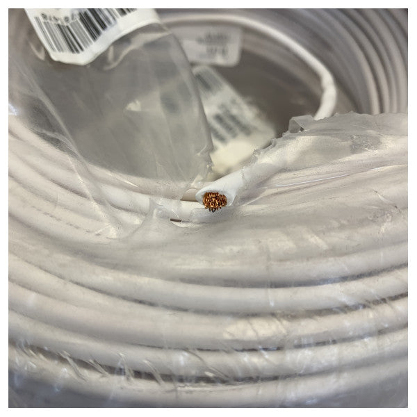 H07V-K 4 mm² fleksibel elektrisk kabel 450/750 V, hvit - marin kvalitet kabling 