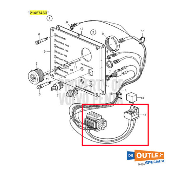 Câble de commande de connexion Volvo Penta - 21427463 -P01