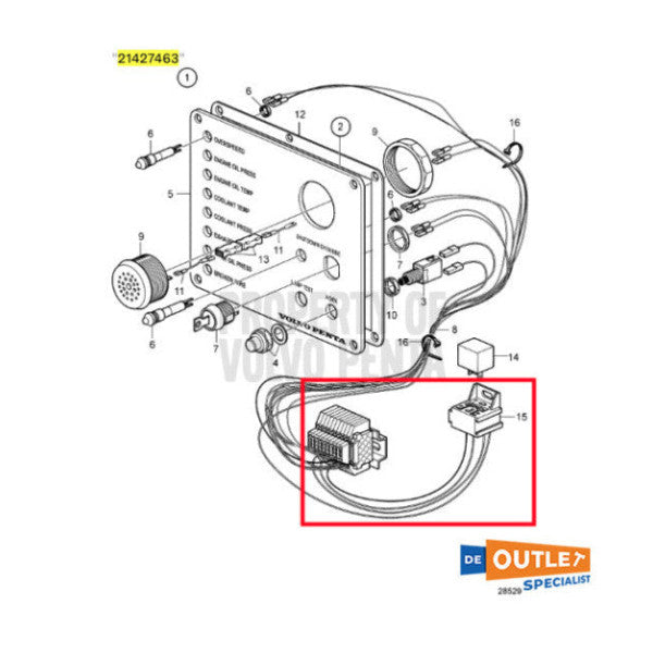 Volvo Penta connection control cable - 21427463-P01