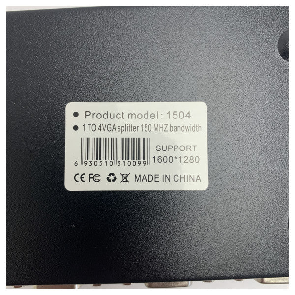 Répartiteur vidéo VGA 1 entrée vers 4 sorties Haute résolution 1600x1280 Répartiteur d'écran