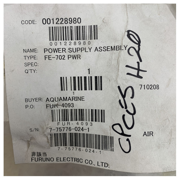 مزود الطاقة لجهاز تحديد العمق Furuno FE-700/702 - FE-702 PWR - 001228980 