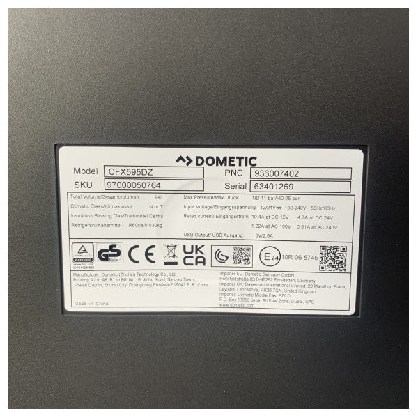 Dometic CFX5 95DZ tragbare Kompressor-Kühl- und Gefrierbox mit zwei Temperaturzonen - 12/24/220V 