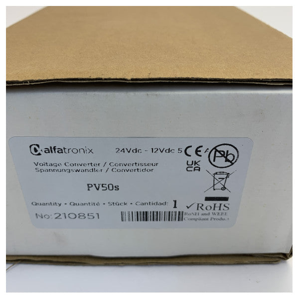 Alfatronix Powerverter convertitore di potenza da 24V a 12V CC 50/60A - PV50S 