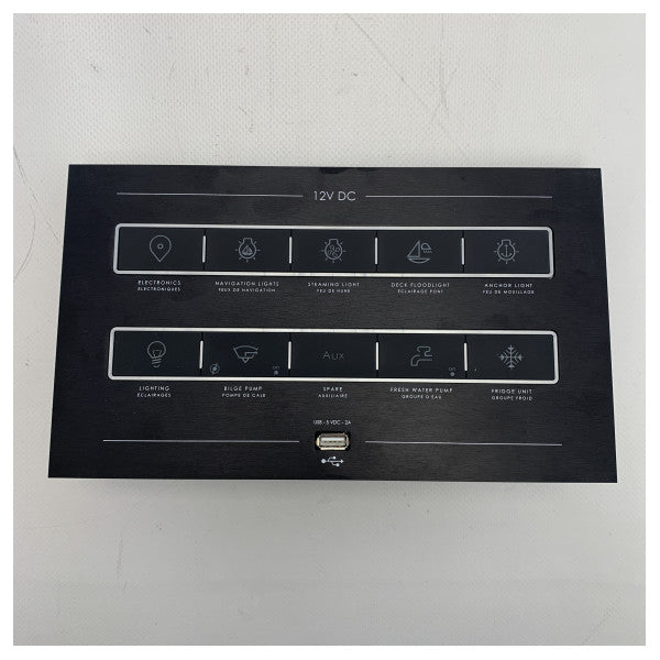 Scheiber 12V DC 10 -Function Electric Switch Panel Black - 41.96011.01