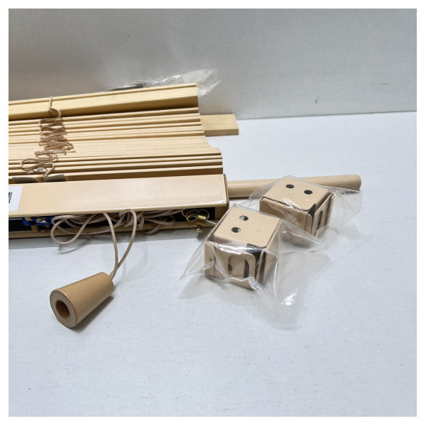 Adrialux の海洋の木のベネチアン ブラインド 63x68 cm - ボートおよび船のための耐久の日曜日の保護