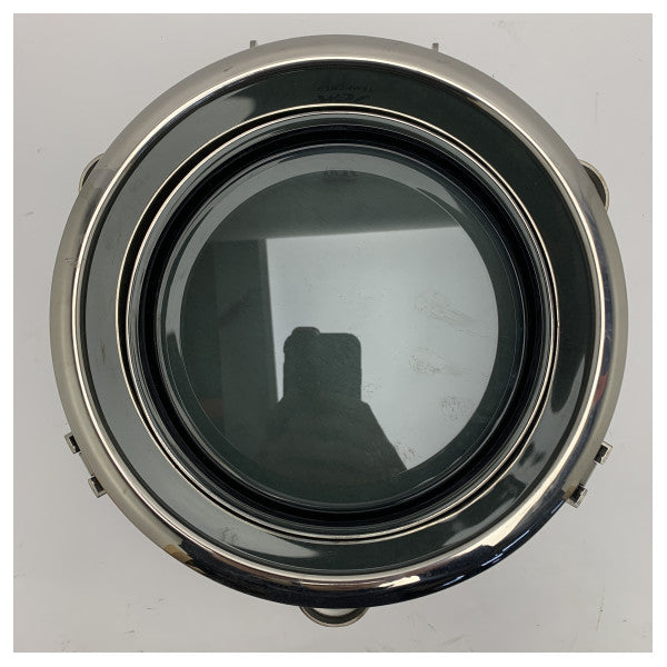 SCM Stainless Steel Marine Porthole with flood hatch D200mm - S00296.05.AV