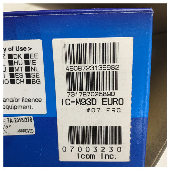 Güvenilir İletişim için DSC'li Icom IC-M93D Su Geçirmez VHF El Deniz Telsizi