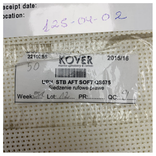 Quicksilver 675 Steuerbord Heck Sitzbezug Kissen grau - 2210256 