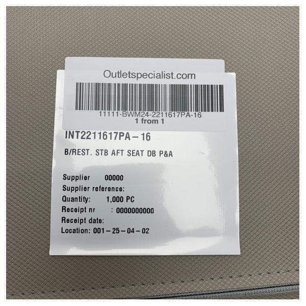 Poduszka oparcia kabiny Quicksilver 455 dla tylnego siedzenia po stronie prawej - 2211617PA-16 