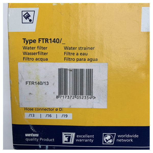 Vetus Marine Water Strainer FTR140 - Water Filter for Boats 13-19 mm inlet/outlet 