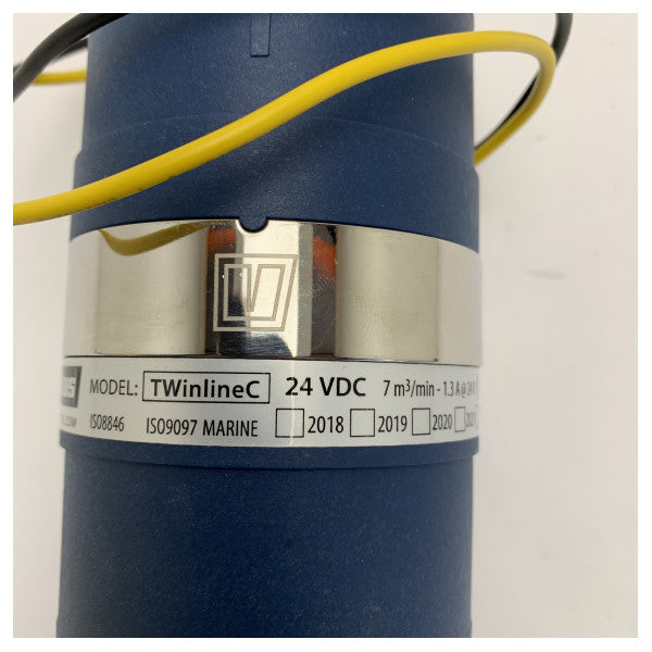 Vetus TWINLINEC 24V Ventilatore Marino Inline 76mm - Ventola di Ventilazione Potente per Barche e Navi 