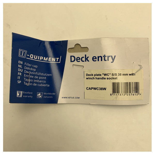 غطاء تعبئة المياه من الفولاذ المقاوم للصدأ فيتوس 38 مم - CAPWC38W 