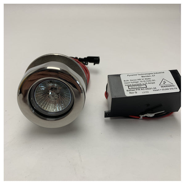 Vetus Underwater Xenon Spotlight 21W 12V - Stainless Steel Marine Boat Light - USP1220X 