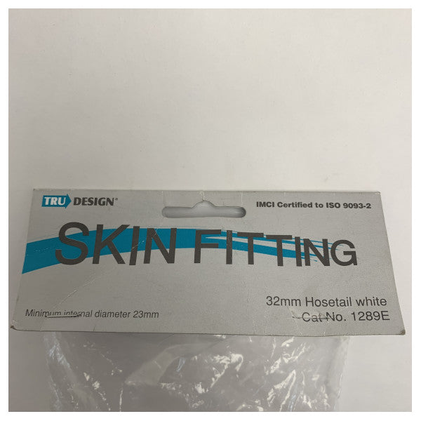 Trudesign 32mm Marine Tru-Hull Skin Fitting White - Durable Plastic Thru-Hull Fitting for Boats & Yachts - 1289E 