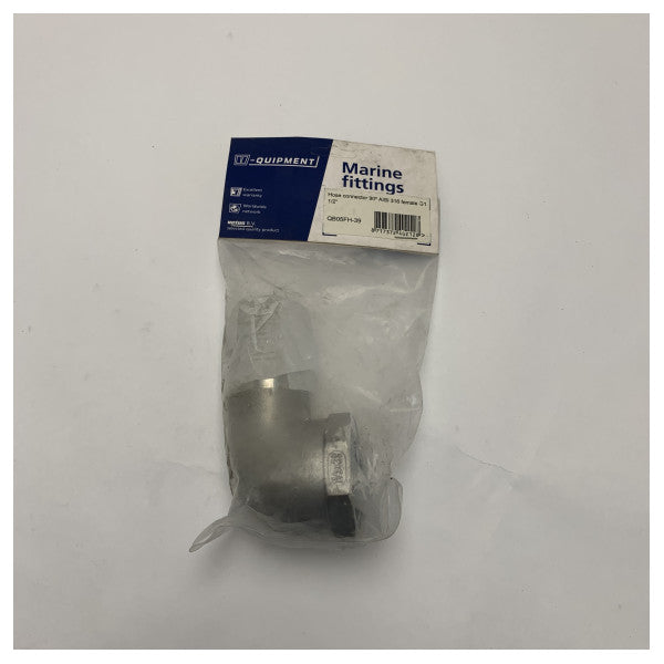 موصل خرطوم من الفولاذ المقاوم للصدأ بزاوية 90 درجة 1 1/2 بوصة - QB05FH-39 