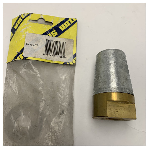 Vetus pirinç ve çinko 30 mm pervane mili anodu kiti somun ile - SN30SET 