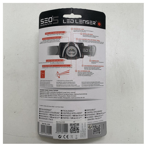 LED Lenser SEO5 wasserdichtes Scheinwerfergrau - 2396105