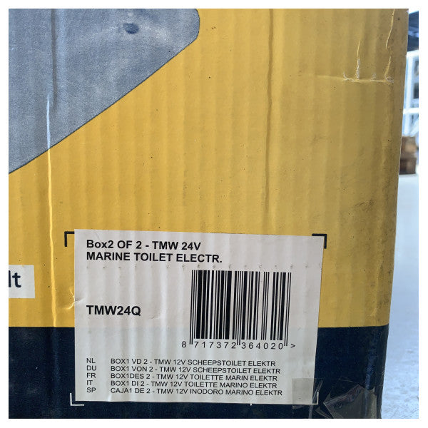 Toilettes marines électriques Vetus TMW24Q 24V avec broyeur 