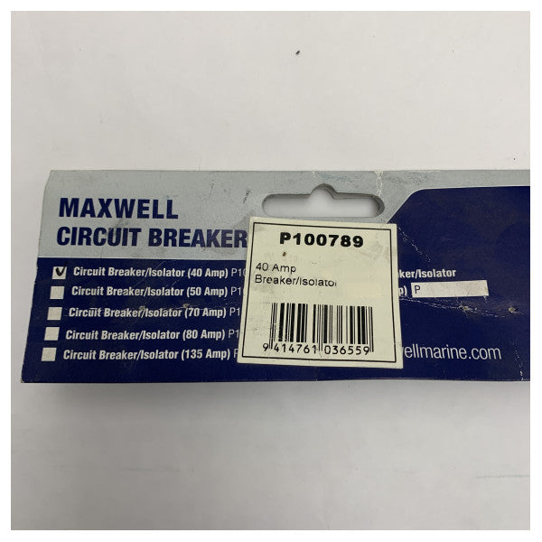 Maxwell P100789 40A 12/24V panel mount circuit breaker 