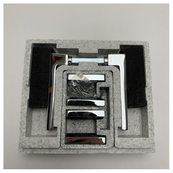 Klamka drzwiowa Olivari Planet Q Chrome do zastosowań morskich - trwałe mosiężne wykończenie, odpowiednia do zamków Yale