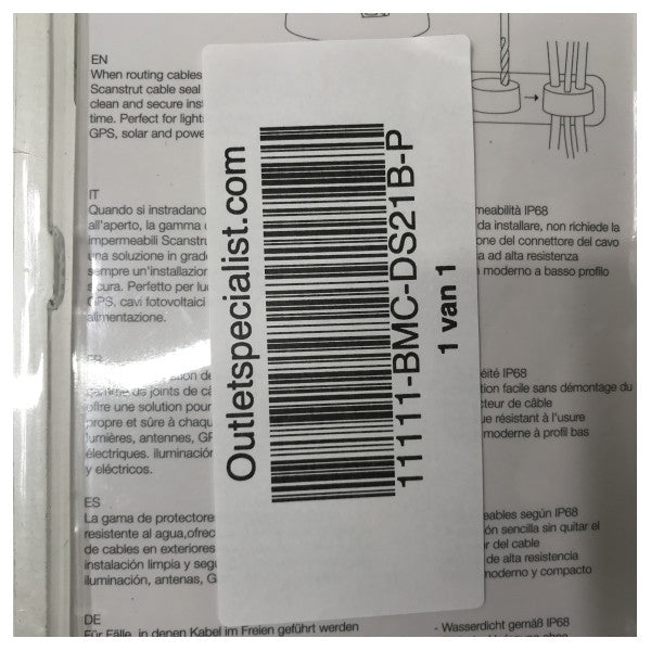 Prensaestopas estanco marino Scanstrut DS21B-P para cables de 9-14 mm