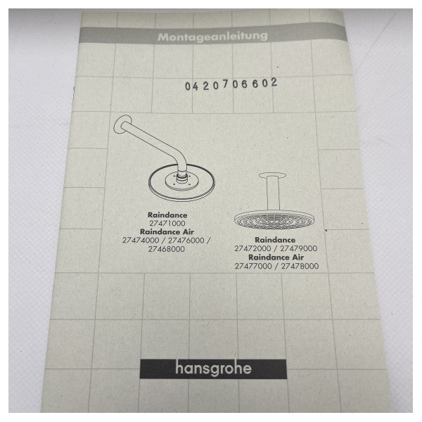 Hansgrohe Raindance Air Chrome Marine Brausekopf 310 mm 27477000 � Langlebig, wassersparend, breitstrahlend