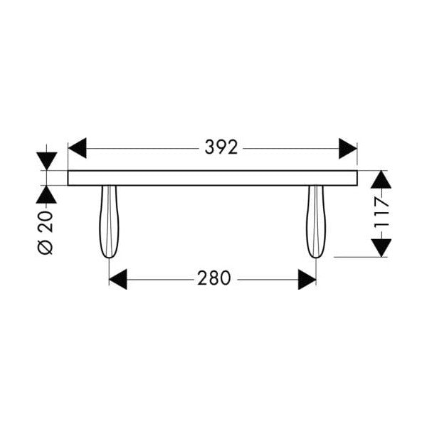 Hansgrohe Axor paslanmaz çelik duş tutucu bar 392 mm - 42230