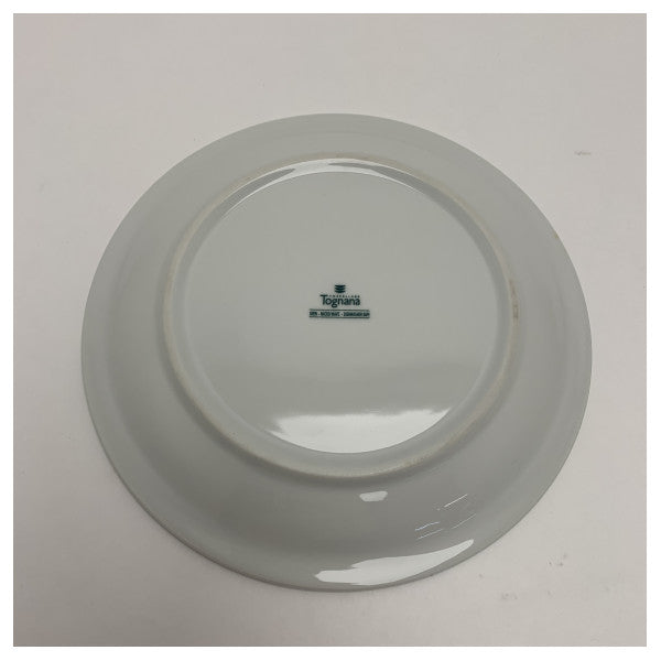 CRN Richard Ginori Assiette à fruits en céramique 21cm avec logo CRN Capri chromé - Service de table nautique durable