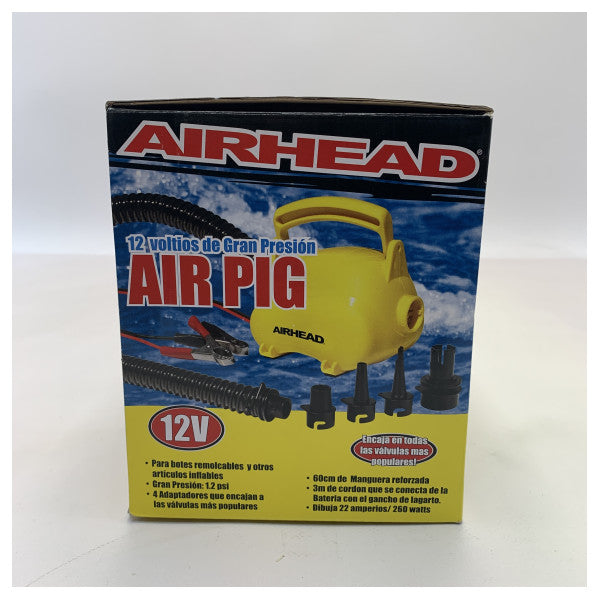 Airhead Pig yellow 12V funsports air pump - AHP-12AP