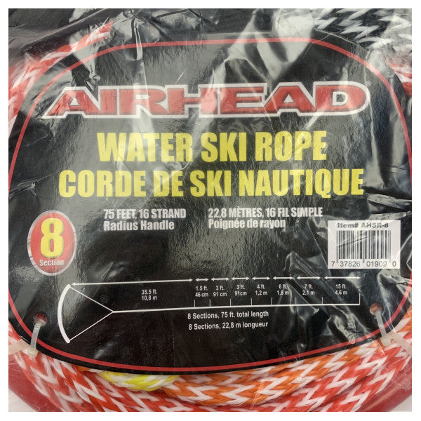 Airhead Shockwave Towable 8 Sección Waterski Rope -AHSR -8