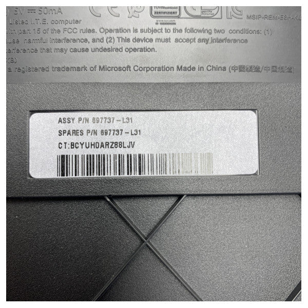 HP 697737-L31 Marine-Tastatur mit Ziffernblock und USB-Verbindung 