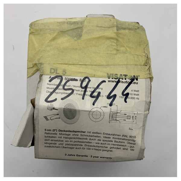 2x Visaton DL5 Marine In-Ceiling Speaker - компактен 2-инчов 8 Ohm висококачествен звук за интериора на лодката